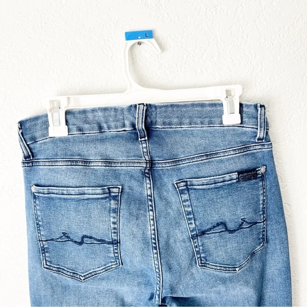 7 For All Mankind Jeans Women's 31 Kimmie Straight Leg Marsh Medium‎ Wash $198